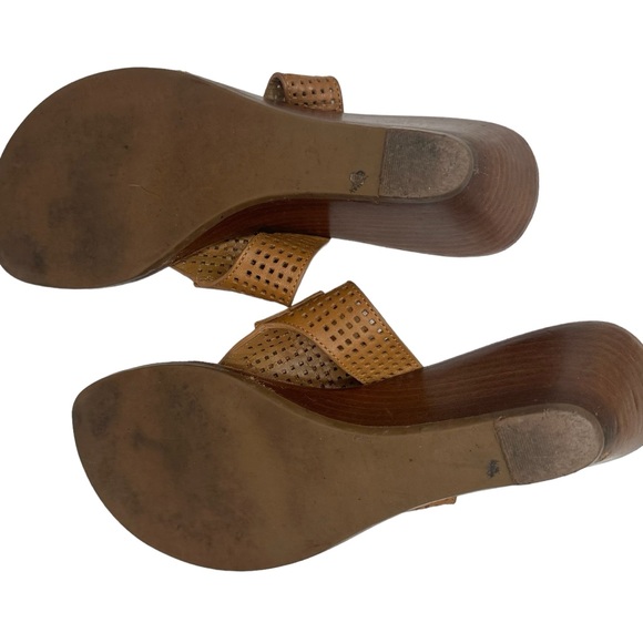 Tory Burch Wedge Thong Leather Sandals size 7.5 M - Picture 7 of 7